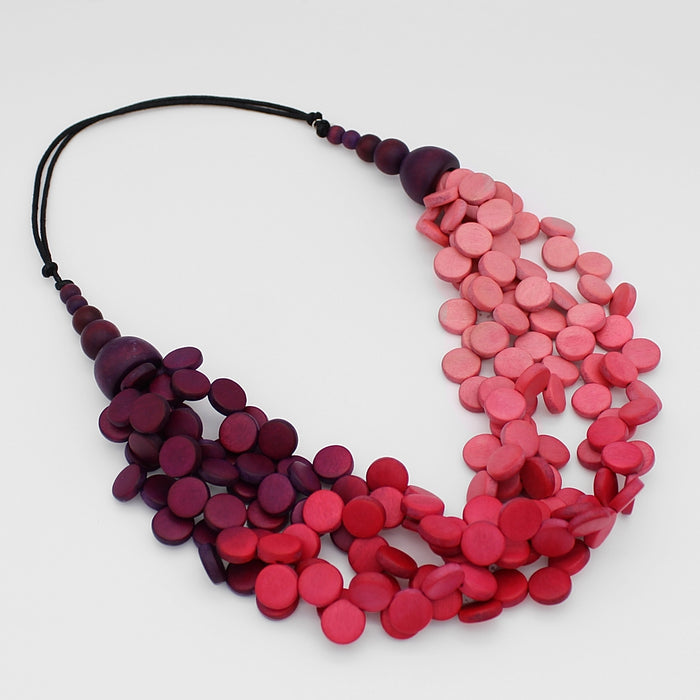 Ombre Red Gillian Necklace - Sylca Designs - Chunky Jewelry