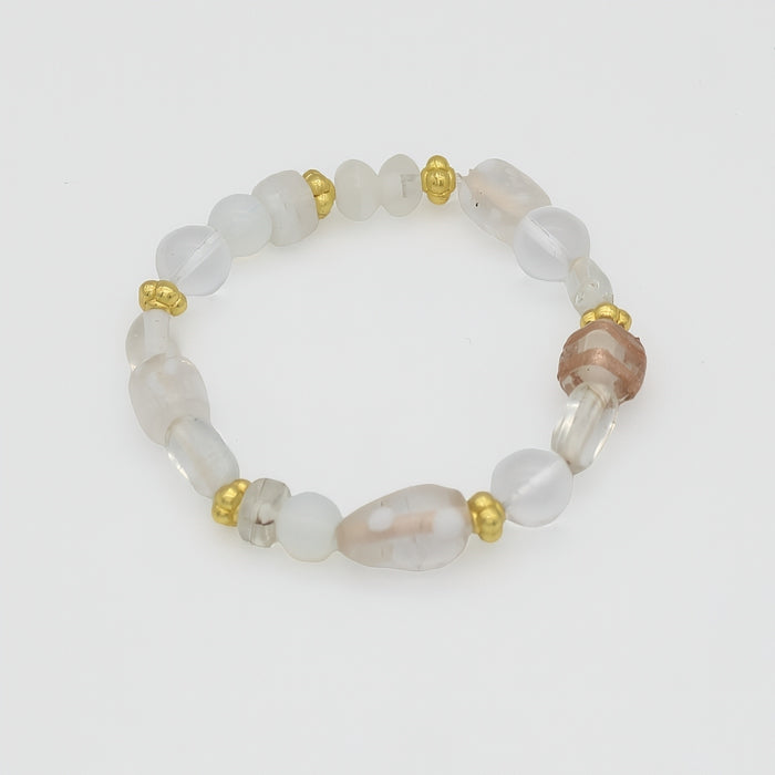 Opal Glass Bead Bracelet - Sylca Designs - Chunky Jewelry