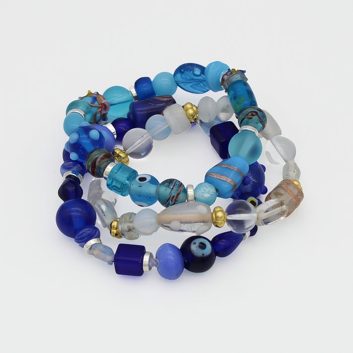 Opal Glass Bead Bracelet - Sylca Designs - Chunky Jewelry