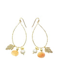 Orange Agate & Freshwater Pearls Swinging Earrings AE001