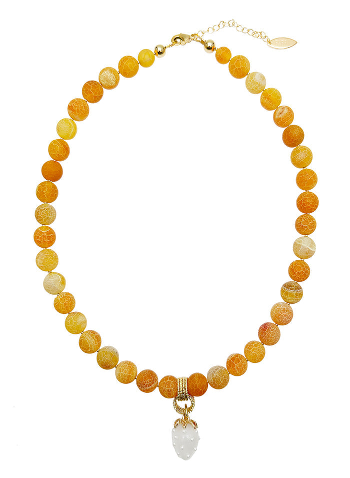 Agete strawberry nacklace, pendant, orange nacklace