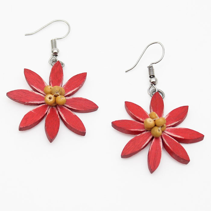 Orange Amaya Flower Earrings - Sylca Designs - Chunky Jewelry