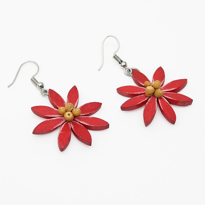 Orange Amaya Flower Earrings - Sylca Designs - Chunky Jewelry