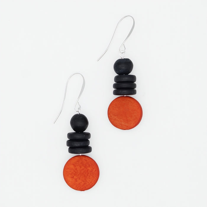 Orange and Black Dusk Earrings