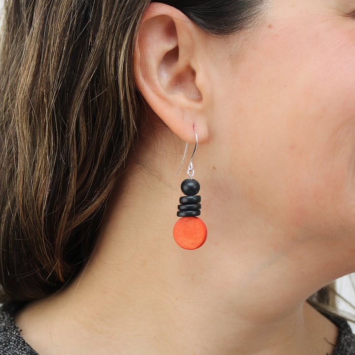 Orange and Black Dusk Earrings