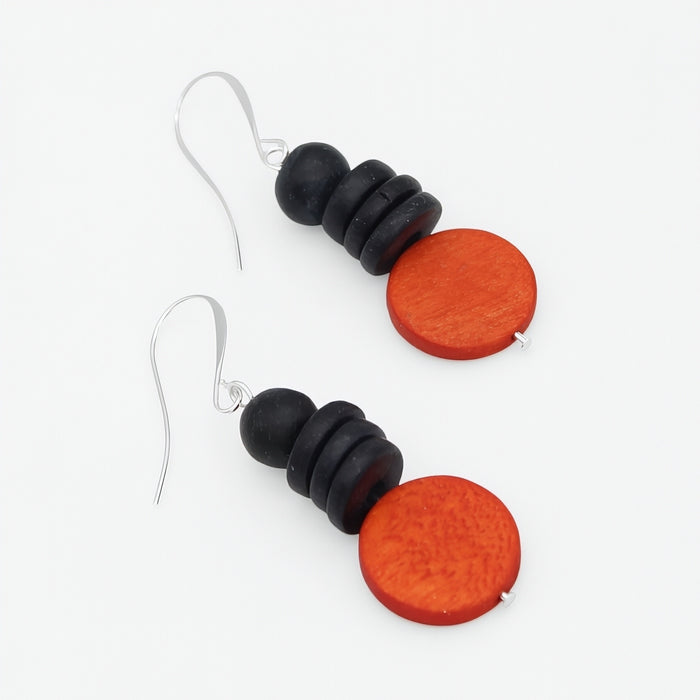 Orange and Black Dusk Earrings