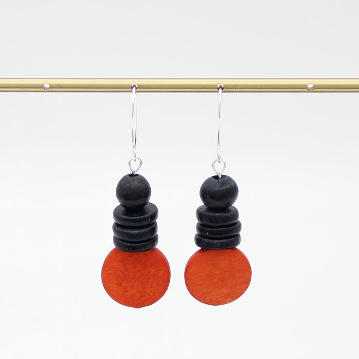 Orange and Black Dusk Earrings