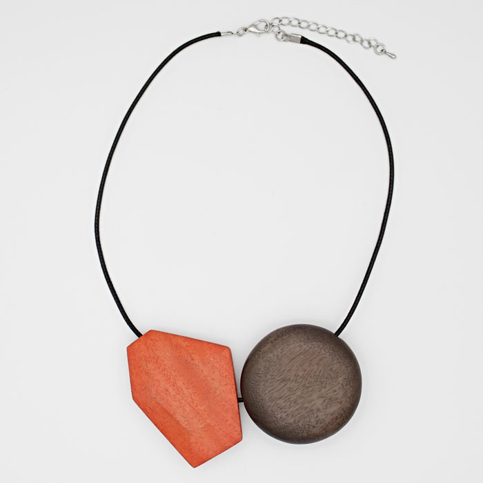 Orange and Brown Bristol Necklace - Sylca Designs - Chunky Jewelry