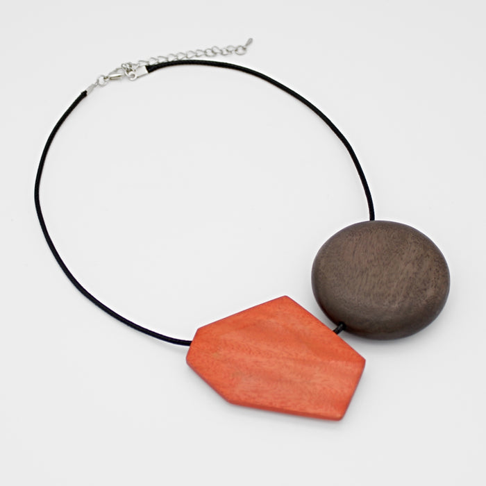 Orange and Brown Bristol Necklace - Sylca Designs - Chunky Jewelry