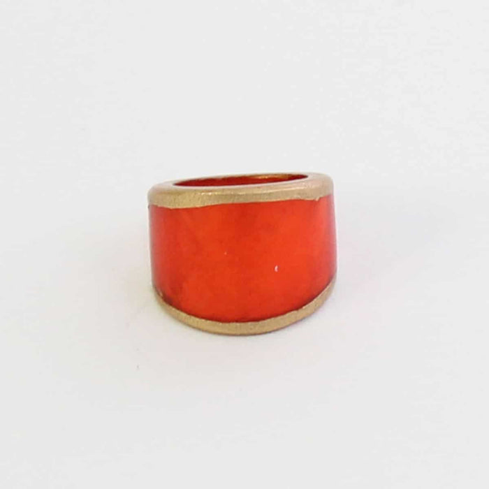 Orange and Gold Ring by Sylca - Sylca Designs - Chunky Jewelry