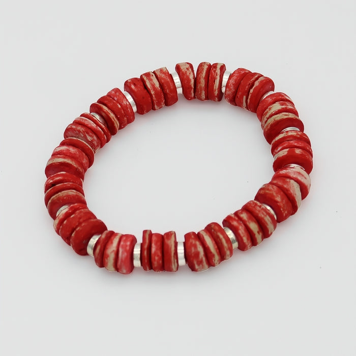 Orange Aurora Stretch Bracelet - Sylca Designs - Chunky Jewelry