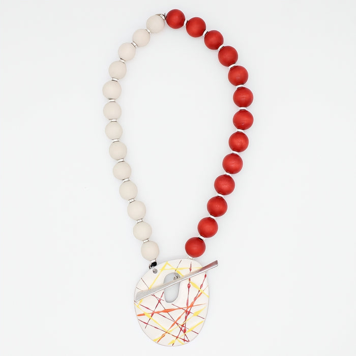 Orange Cosmic Splash Pendant Necklace - Sylca Designs - Chunky Jewelry