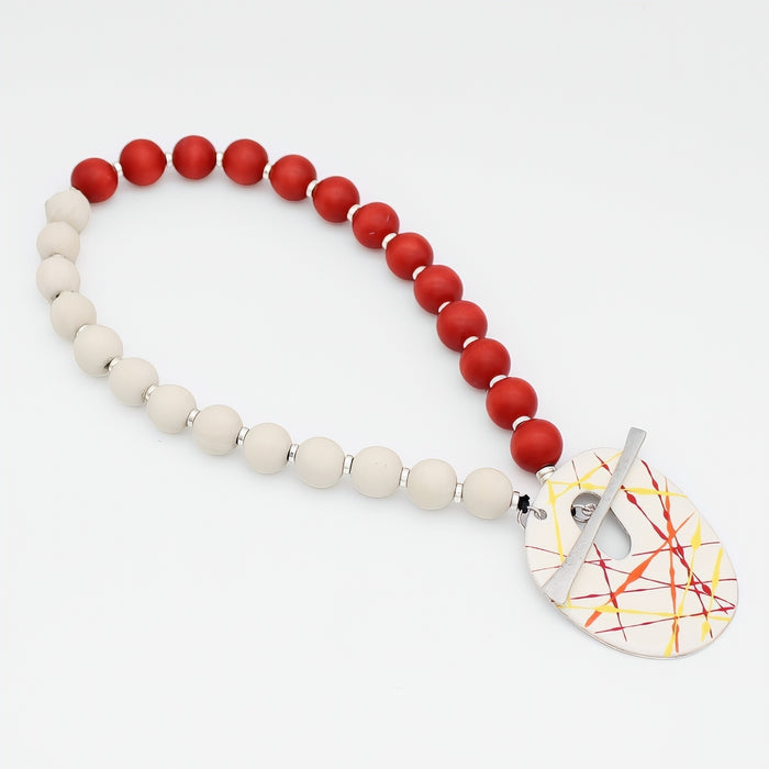 Orange Cosmic Splash Pendant Necklace - Sylca Designs - Chunky Jewelry