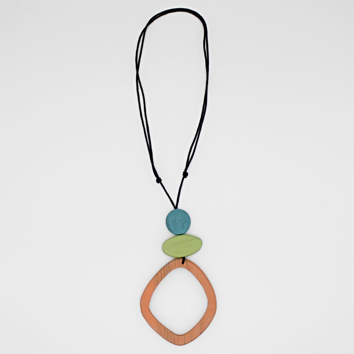 Orange Curved Circle Pendant - Sylca Designs - Chunky Jewelry