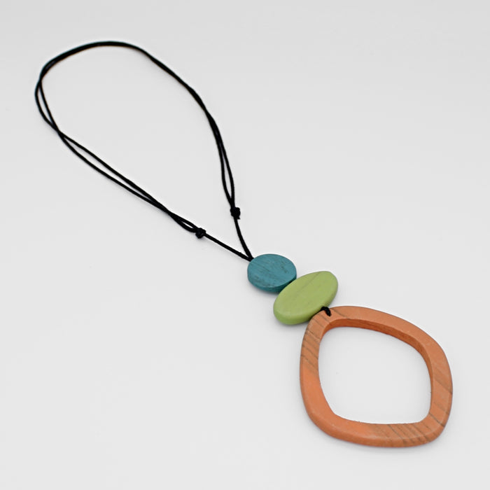 Orange Curved Circle Pendant - Sylca Designs - Chunky Jewelry