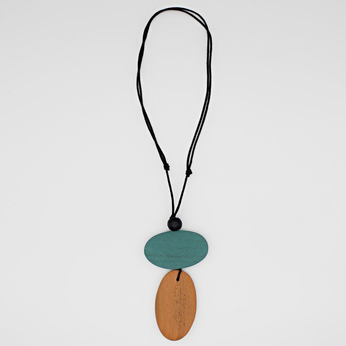 Orange Double Bead Alaina Pendant - Sylca Designs - Chunky Jewelry