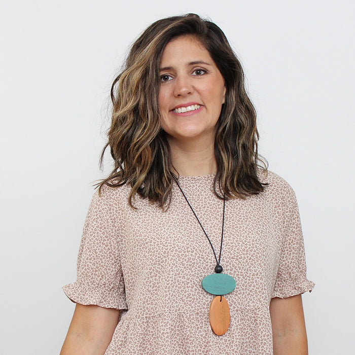 Orange Double Bead Alaina Pendant - Sylca Designs - Chunky Jewelry