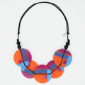 Orange Geometric Design Statement Necklace - Sylca Designs - Chunky Jewelry