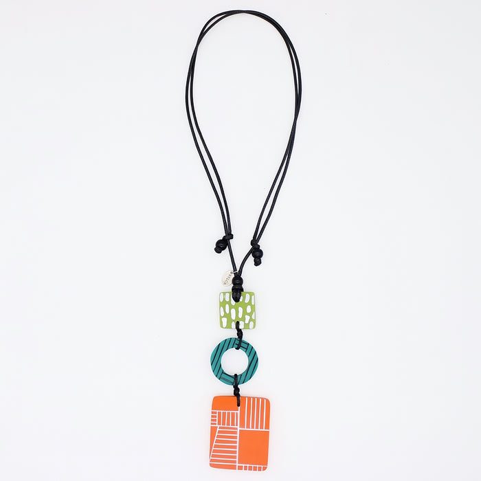Orange Geovibe Pendant Necklace