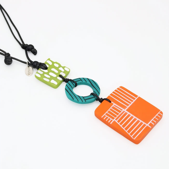 Orange Geovibe Pendant Necklace