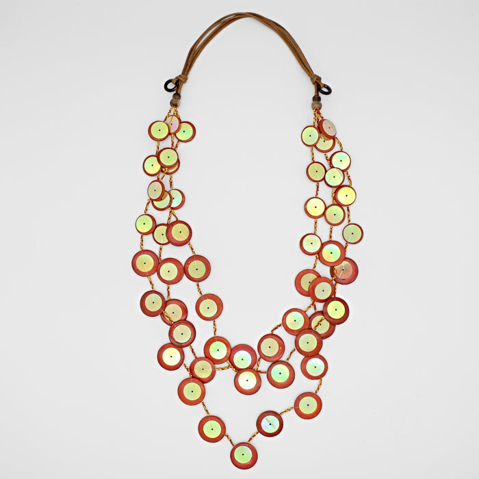 Orange Iridescent Arabella Necklace - Sylca Designs - Chunky Jewelry