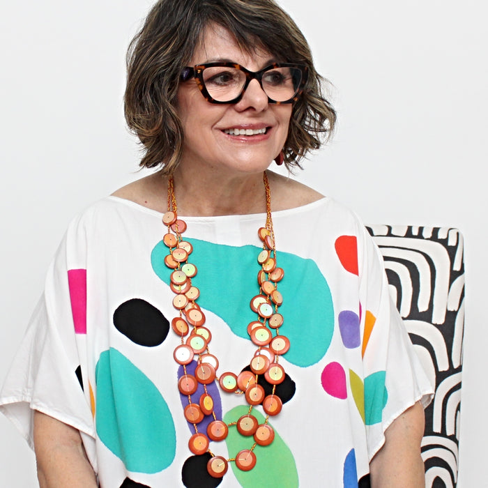 Orange Iridescent Arabella Necklace - Sylca Designs - Chunky Jewelry