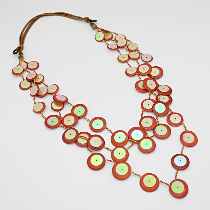 Orange Iridescent Arabella Necklace - Sylca Designs - Chunky Jewelry