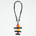 Orange Linear Layers Pendant Necklace - Sylca Designs - Chunky Jewelry