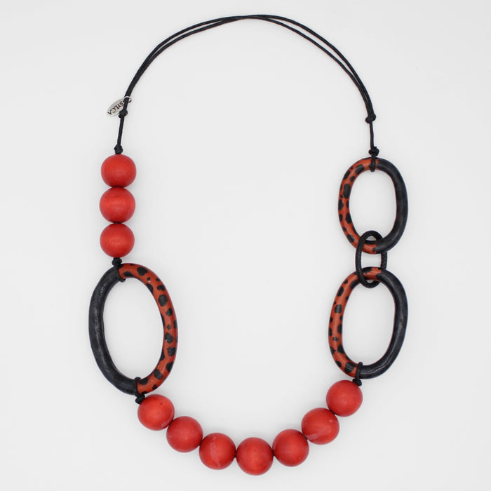 Orange Link Akari Necklace - Sylca Designs - Chunky Jewelry