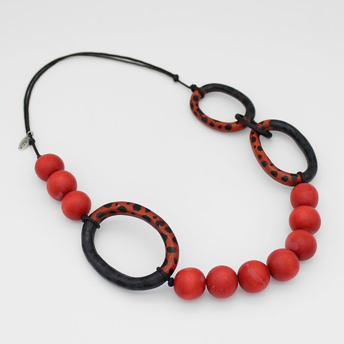 Orange Link Akari Necklace - Sylca Designs - Chunky Jewelry