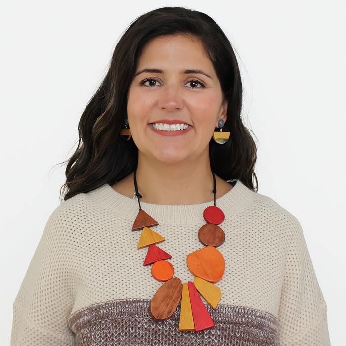 Orange Long Alexis Necklace - Sylca Designs - Chunky Jewelry