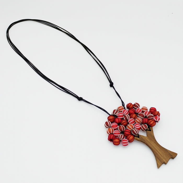 Orange Maple Tree  Statement Pendant - Sylca Designs - Chunky Jewelry