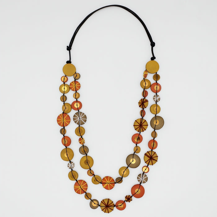 Orange Melody Statement Necklace - Sylca Designs - Chunky Jewelry