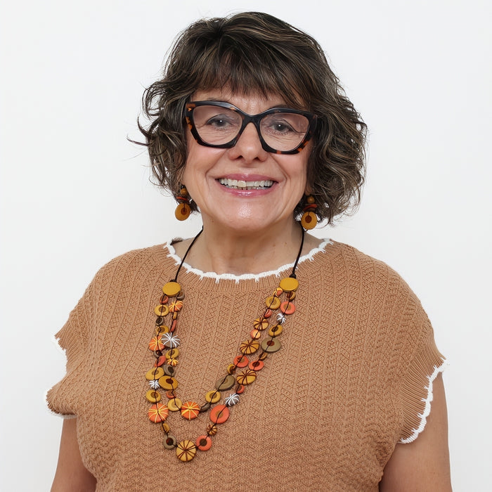 Orange Melody Statement Necklace - Sylca Designs - Chunky Jewelry