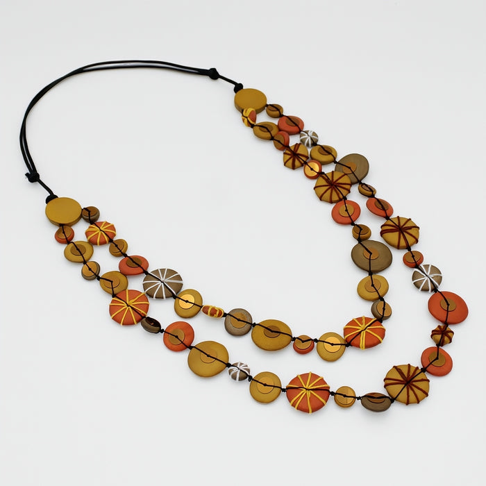Orange Melody Statement Necklace - Sylca Designs - Chunky Jewelry