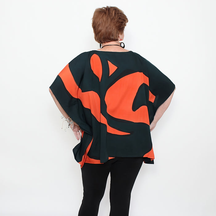 Orange Modern Sunset Blouse - Sylca Designs - Chunky Jewelry