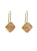 Orange Moonstone Square Shaped Minimalist Earrings NE008