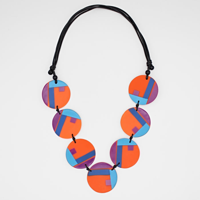 Orange Multi Poppy Necklace - Sylca Designs - Chunky Jewelry