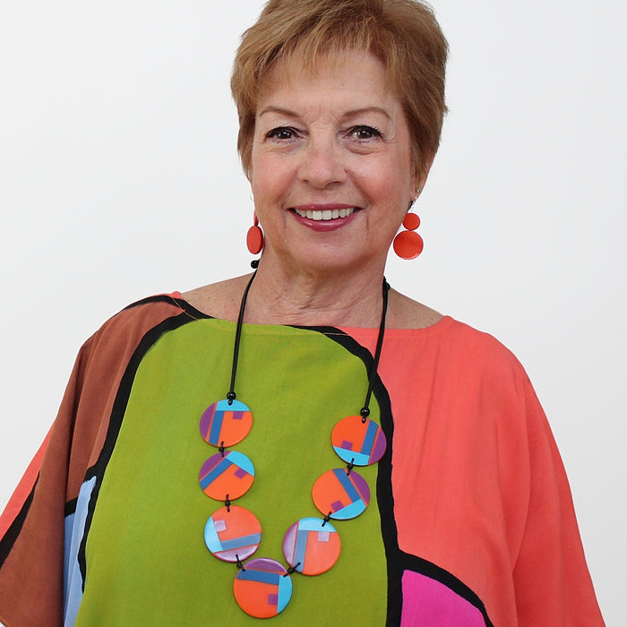 Orange Multi Poppy Necklace - Sylca Designs - Chunky Jewelry