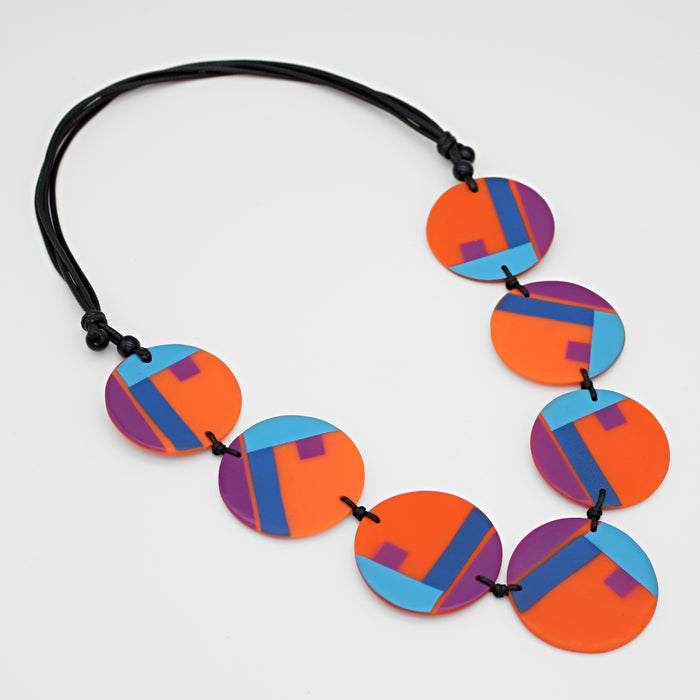 Orange Multi Poppy Necklace - Sylca Designs - Chunky Jewelry