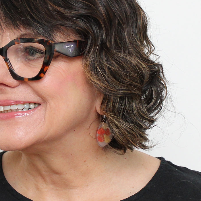 Orange Petula Earrings - Sylca Designs - Chunky Jewelry