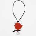 Orange Robin On A Branch Necklace - Sylca Designs - Chunky Jewelry