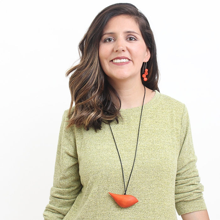 Orange Robin Pendant Necklace - Sylca Designs - Chunky Jewelry