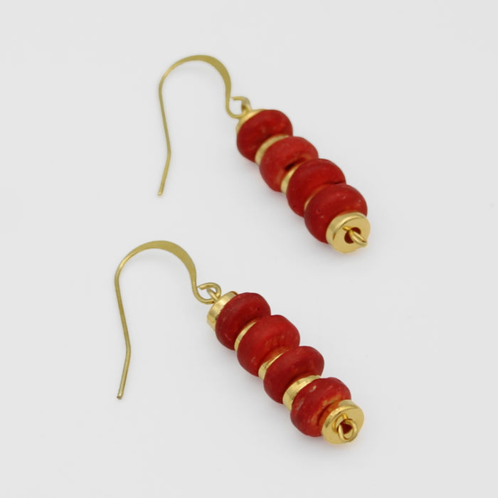 Orange Roca Drop Earrings - Sylca Designs - Chunky Jewelry