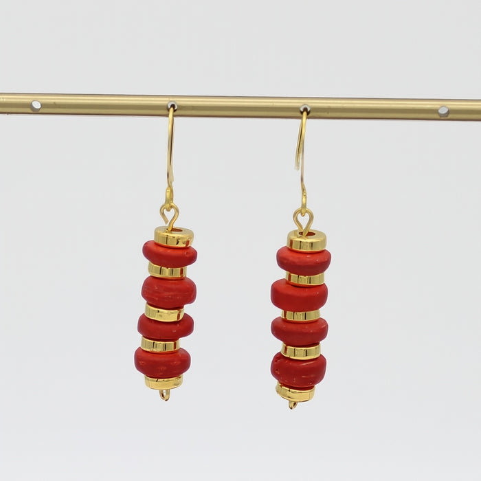 Orange Roca Drop Earrings - Sylca Designs - Chunky Jewelry