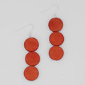 Orange Triple Bead Kira Earring - Sylca Designs - Chunky Jewelry