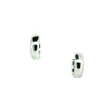 Sterling silver oval huggie hoop earrings 8mm polished small silver hoops designed in Broome Australia