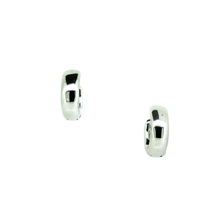 Sterling silver oval huggie hoop earrings 8mm polished small silver hoops designed in Broome Australia