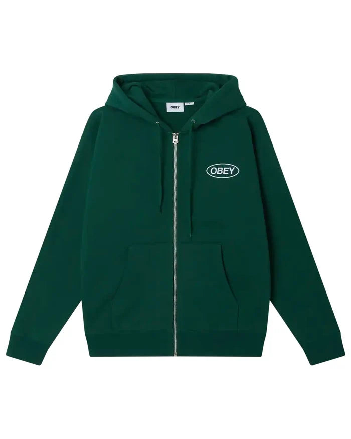 Oval Zip Hoodie - Rain Forest