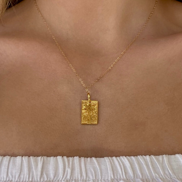 Palm Tree Pendant Gold | Beachy Gold Vermeil Pendant